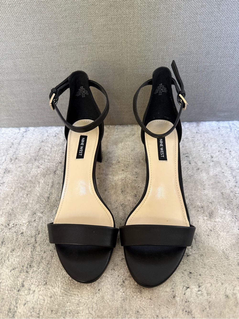NEW Nine West Pruce Ankle Strap Block Heel Sandals open toe Sz 8.5